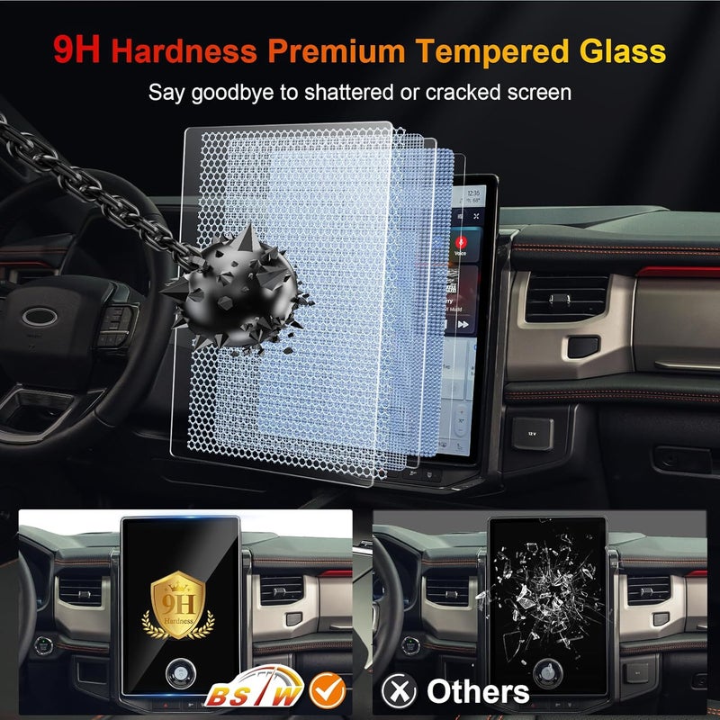 BSTW for 2024 Ford Expedition Screen Protector for 2022-2024 Expedition SYNC 4A 15.5" Display Expedition SUV Accessories Touch Screen Guard Tempered Glass Protective Film (Expedition 15.5-In HD) - Image 4
